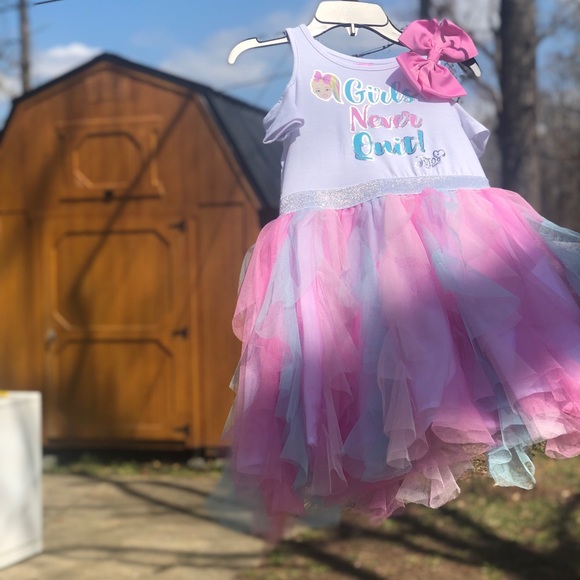 🗣LAST ONE Jojo siwa girls pink blue bow dress NWT - Picture 3 of 8